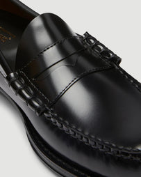 G.H. Bass Weejuns Larson Black Leather Loafer Shoes Leather Men