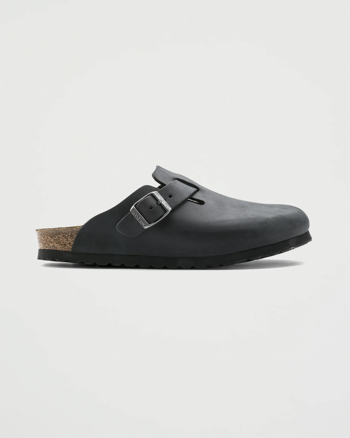 Birkenstock Boston Black Waxy Shoes Leather Unisex