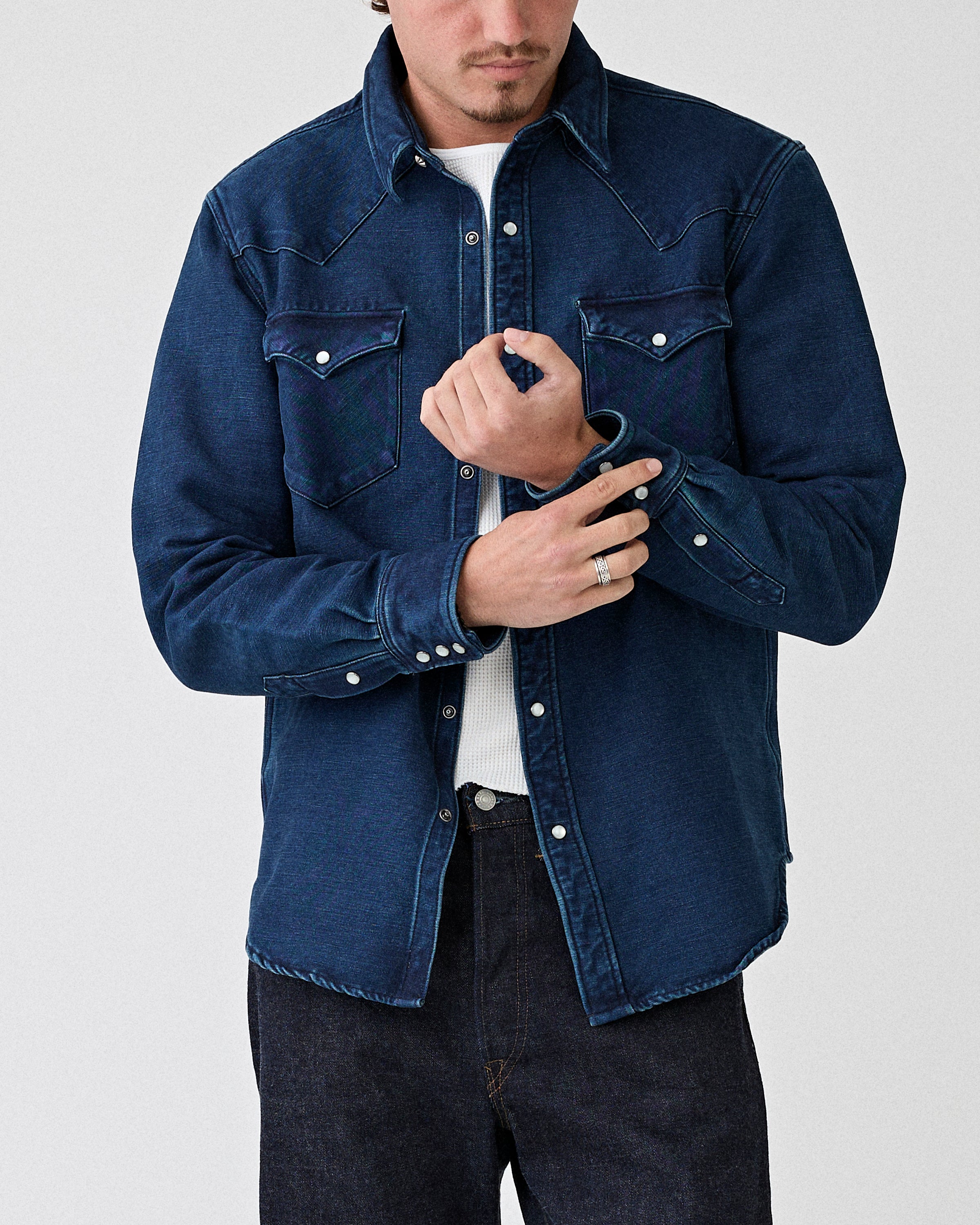 RRL Buffalo West Long Sleeve Sport Shirt Indigo Shirt L/S Men