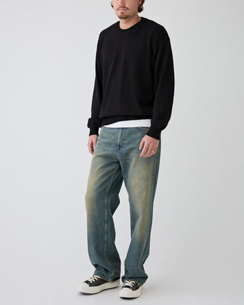Roberto Collina Girocollo ML Comfort Fit Nero Knitwear Men