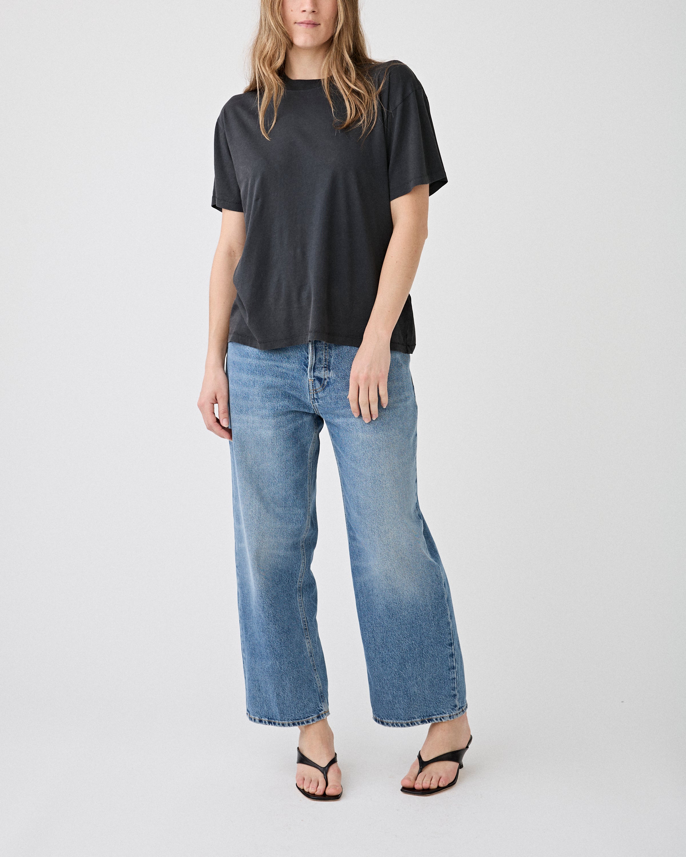 6397 Boy Tee Faded Black T-shirt S/S Women