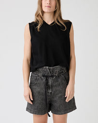 6397 Twisted Vest Jet Black Sweater Women