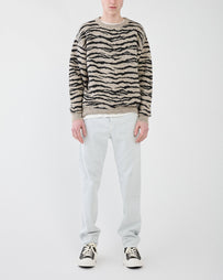 Wacko Maria Tiger Mohair Crew Neck Sweater Ivory Sweater Men