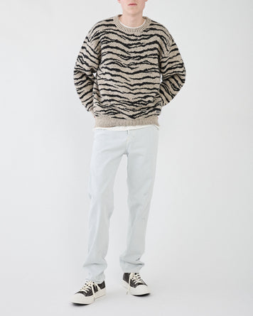 Wacko Maria Tiger Mohair Crew Neck Sweater Ivory Sweater Men