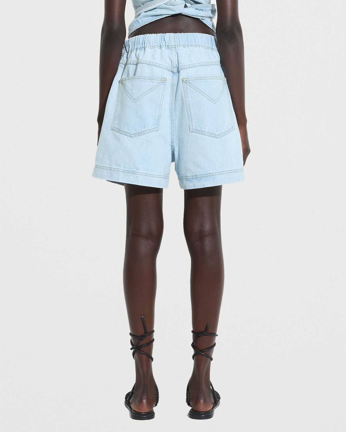Christian Wijnants Panya Denim Shorts Light Blue Shorts Women