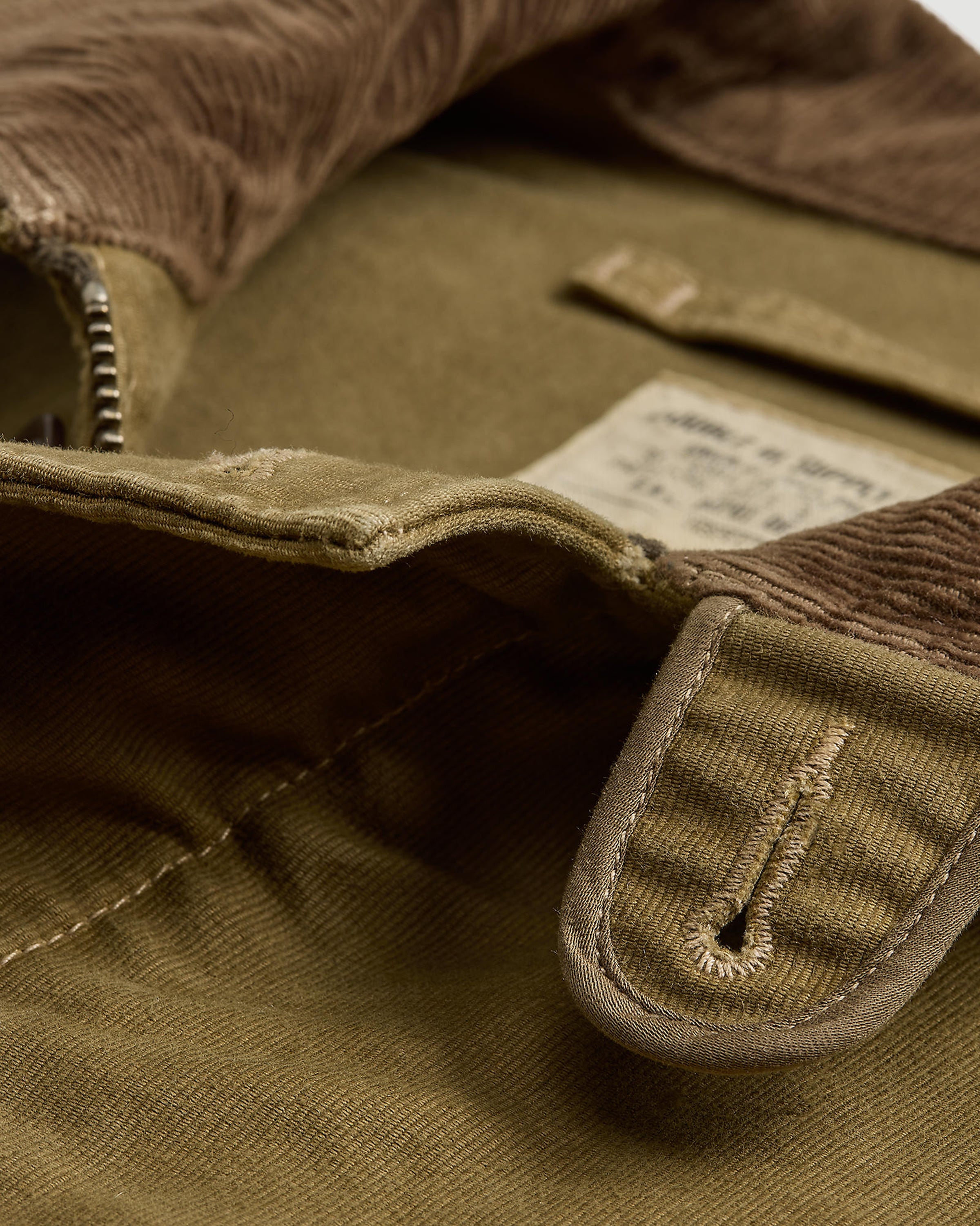 RRL Bower Deck Lined Bomber Khaki JKT Short Men