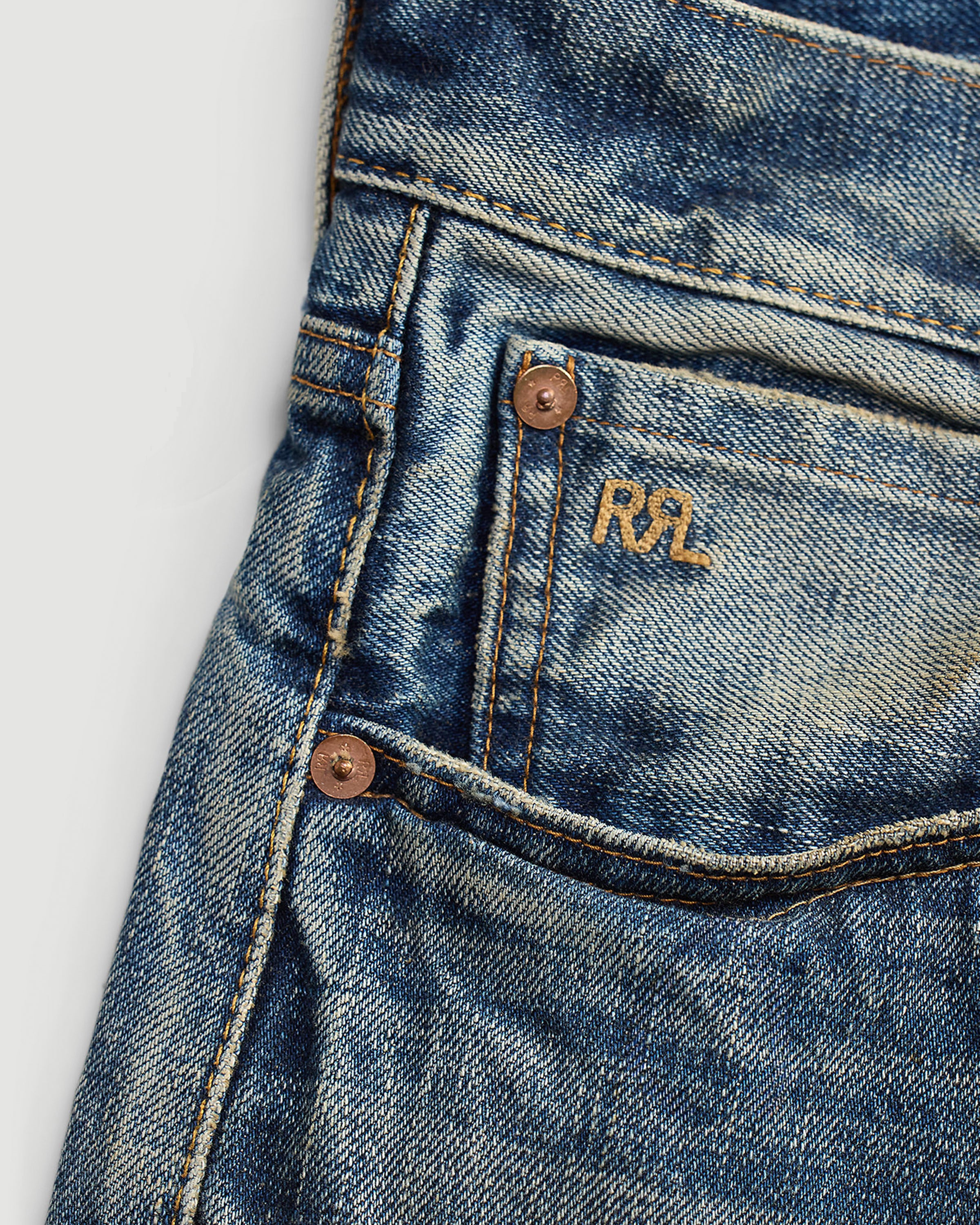 RRL Slim Boot Full Length Classic Blue Denim Men