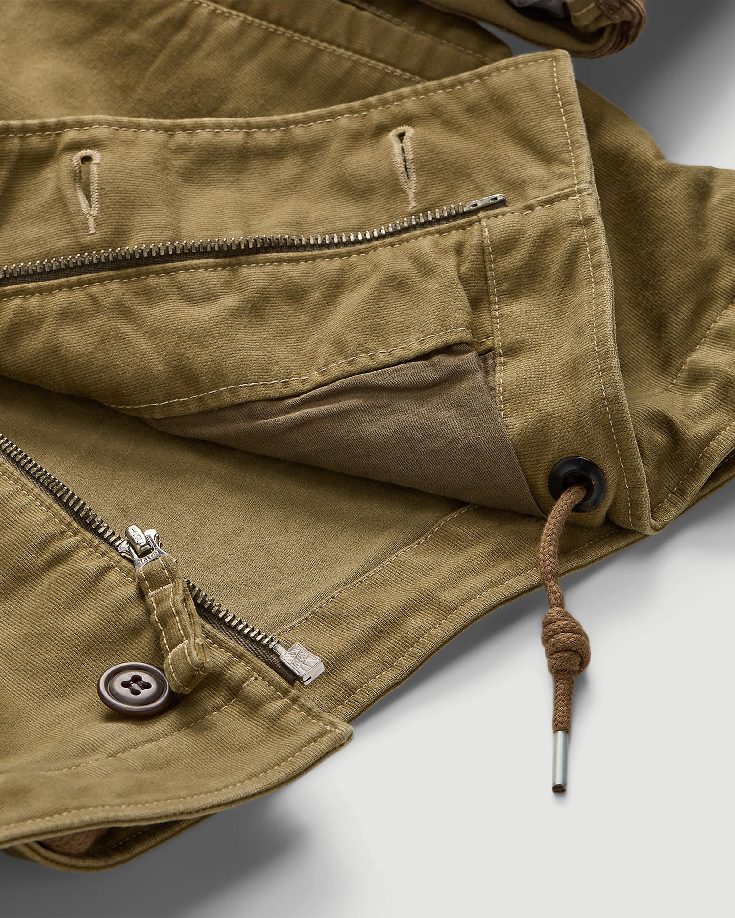 RRL Bower Deck Lined Bomber Khaki JKT Short Men