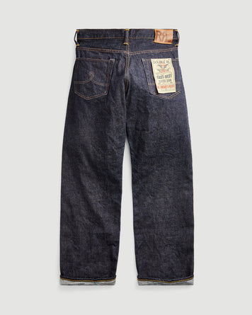 RRL Vintage 5 Pocket Full Length Straight East/West Rinse Denim Men
