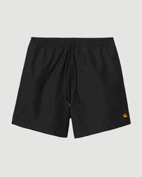 Carhartt WIP Chase Swim Trunks Black and Gold Shorts Men