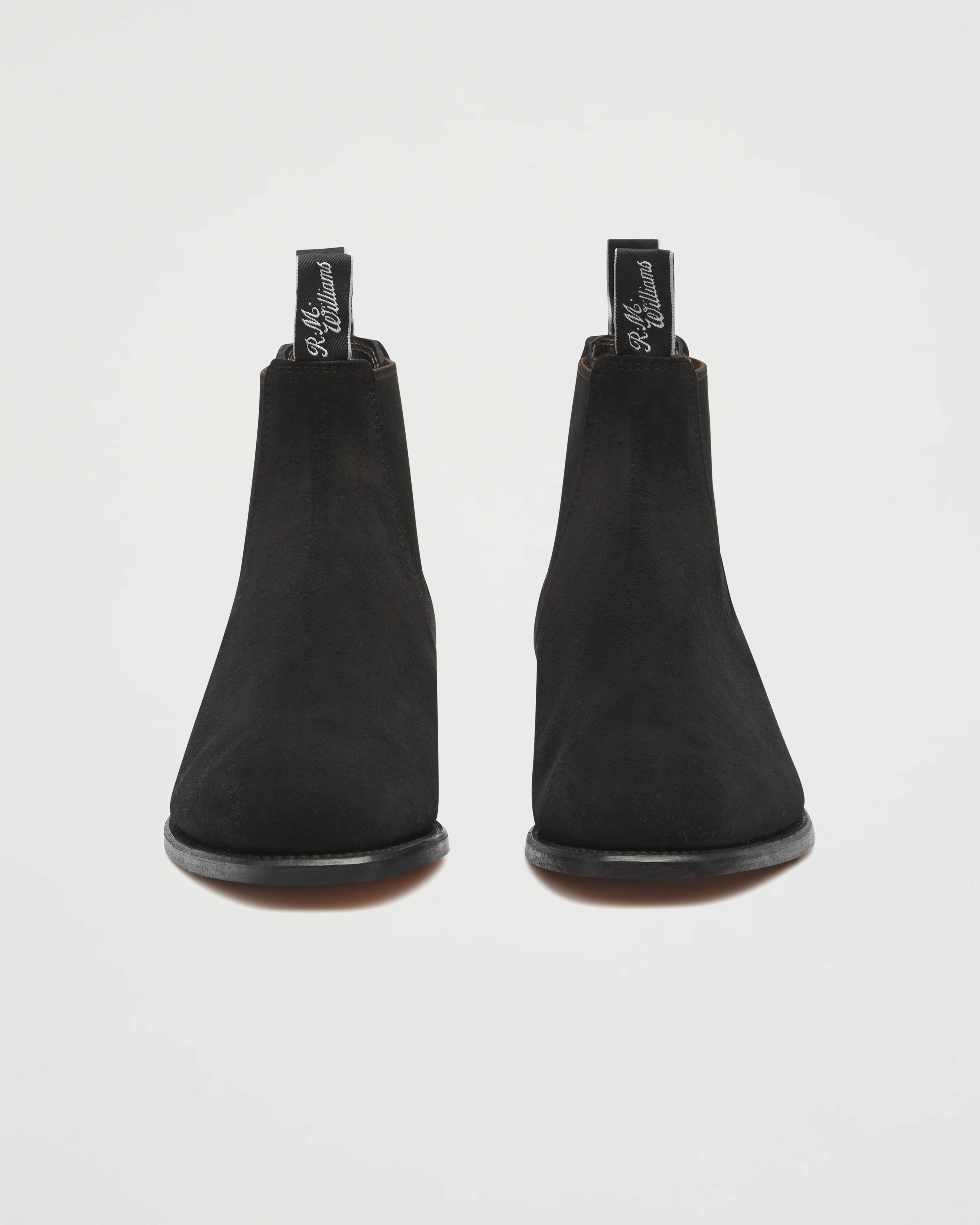 R.M. Williams Craftsman Black Yearling Suede Shoes Leather Men