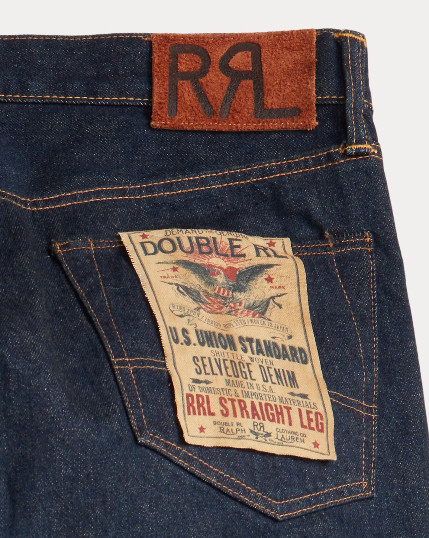 RRL Straight Fit Once Washed Denim Men