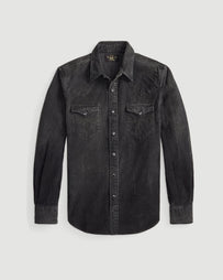 RRL Buffalo West Long Sleeve Sport Shirt Black Shirt L/S Men